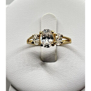 14k Yellow Gold CZ Band Eternity Ring Sz. 7.5 2.64G